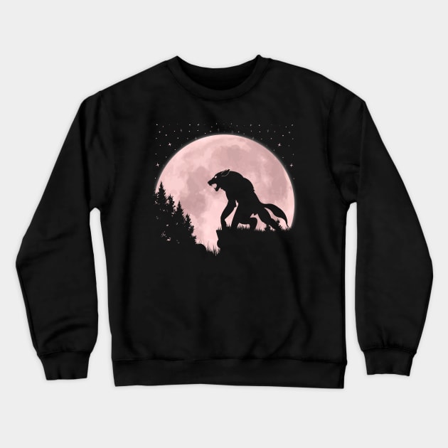 Werewolf Moon Crewneck Sweatshirt by Tesszero